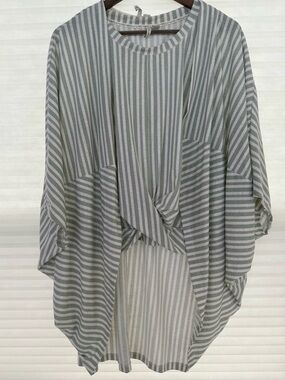 Live Well Lounge 2-Piece Tank & Cardigan Set XL Sage Green Striped Batwing